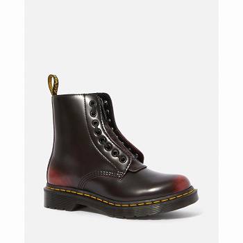 Dr Martens Női 1460 Pascal Bőr Zipper Bakancs Bordó